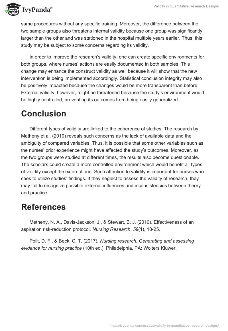 Validity in Quantitative Research Designs. Page 2