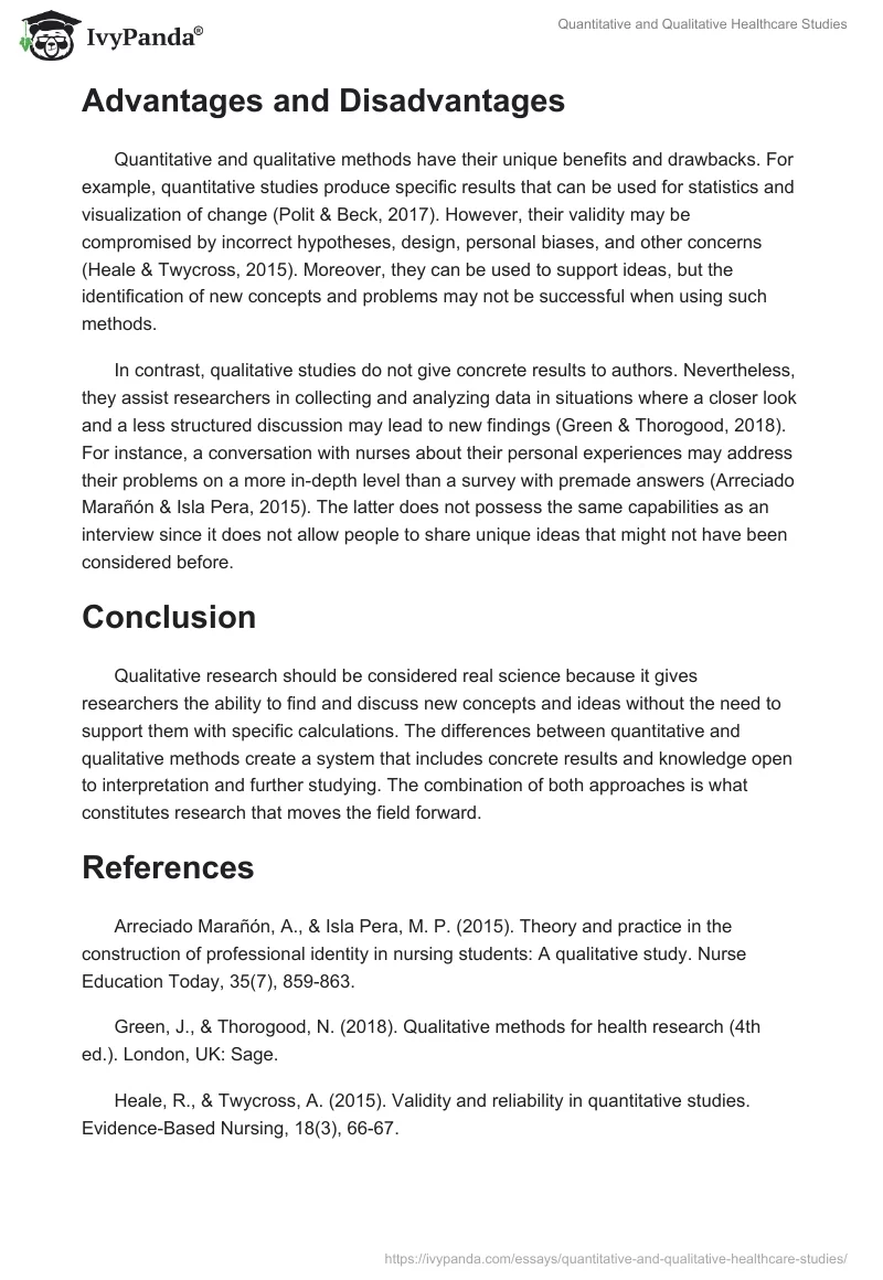 Quantitative and Qualitative Healthcare Studies. Page 2