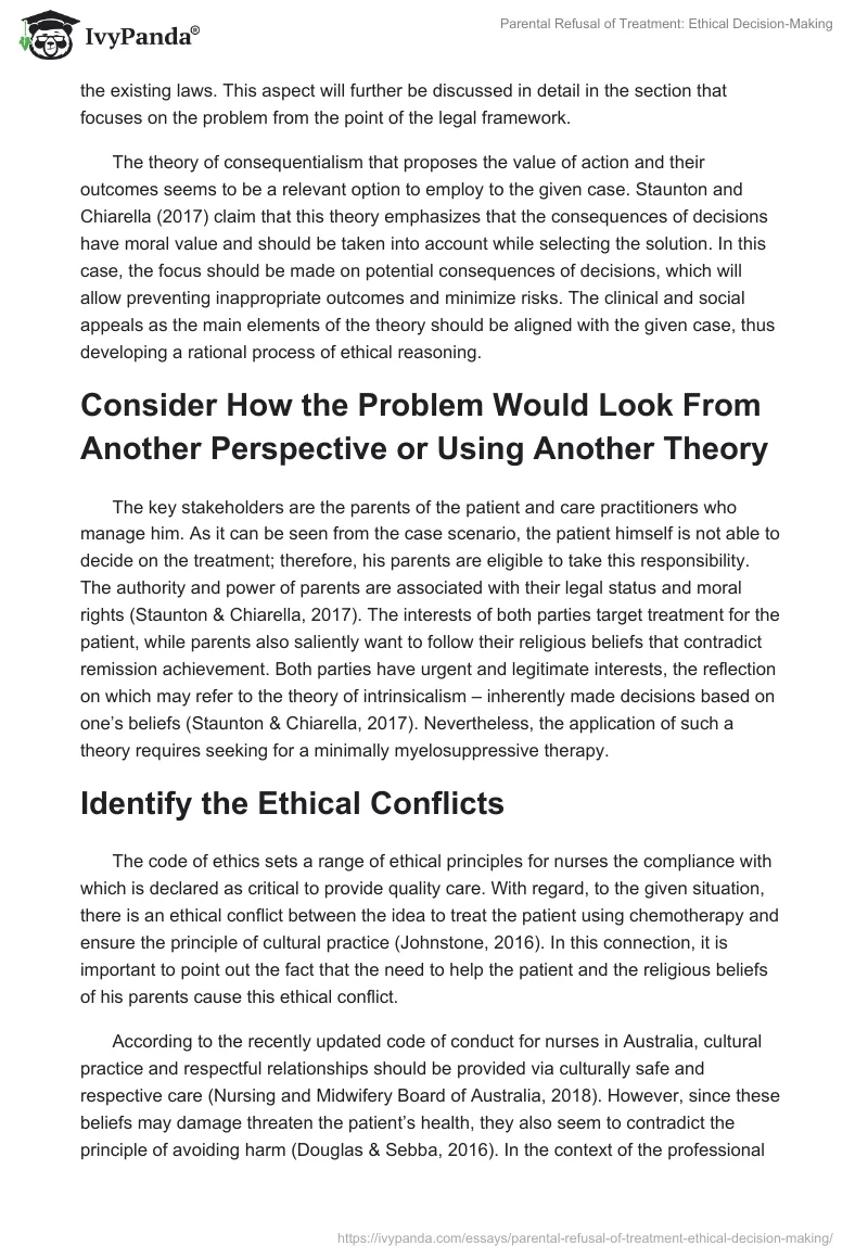 Parental Refusal of Treatment: Ethical Decision-Making. Page 3