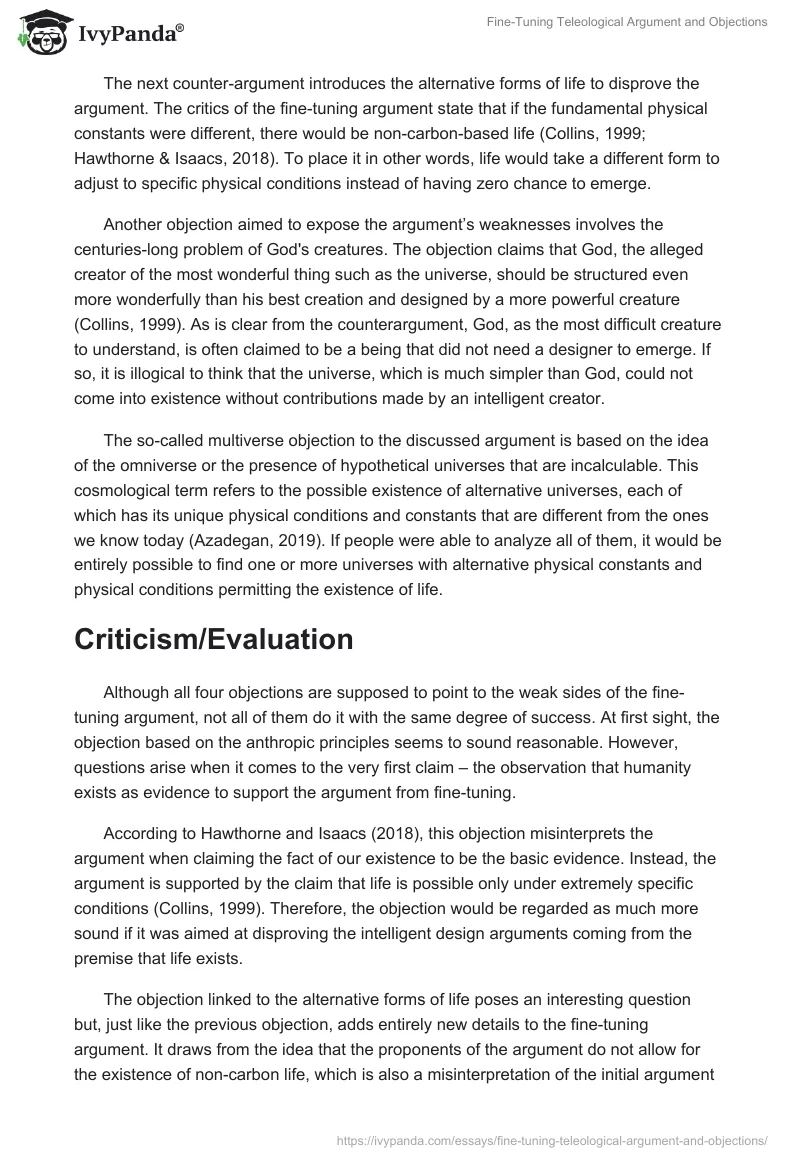 Fine-Tuning Teleological Argument and Objections. Page 2