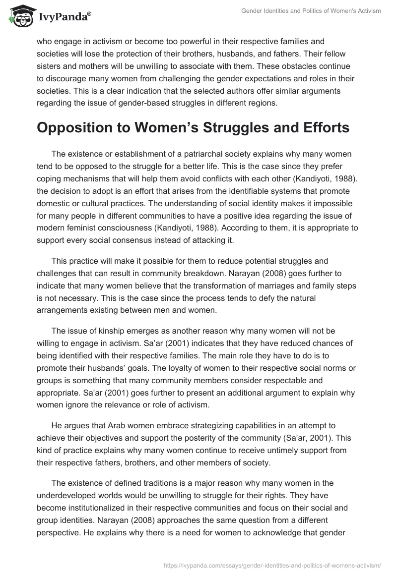 Gender Identities and Politics of Women's Activism. Page 3