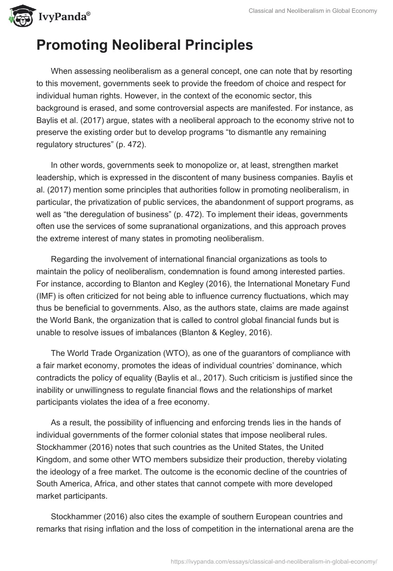 Classical and Neoliberalism in Global Economy. Page 5