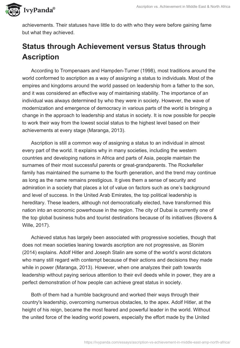 Ascription vs. Achievement in Middle East & North Africa. Page 3