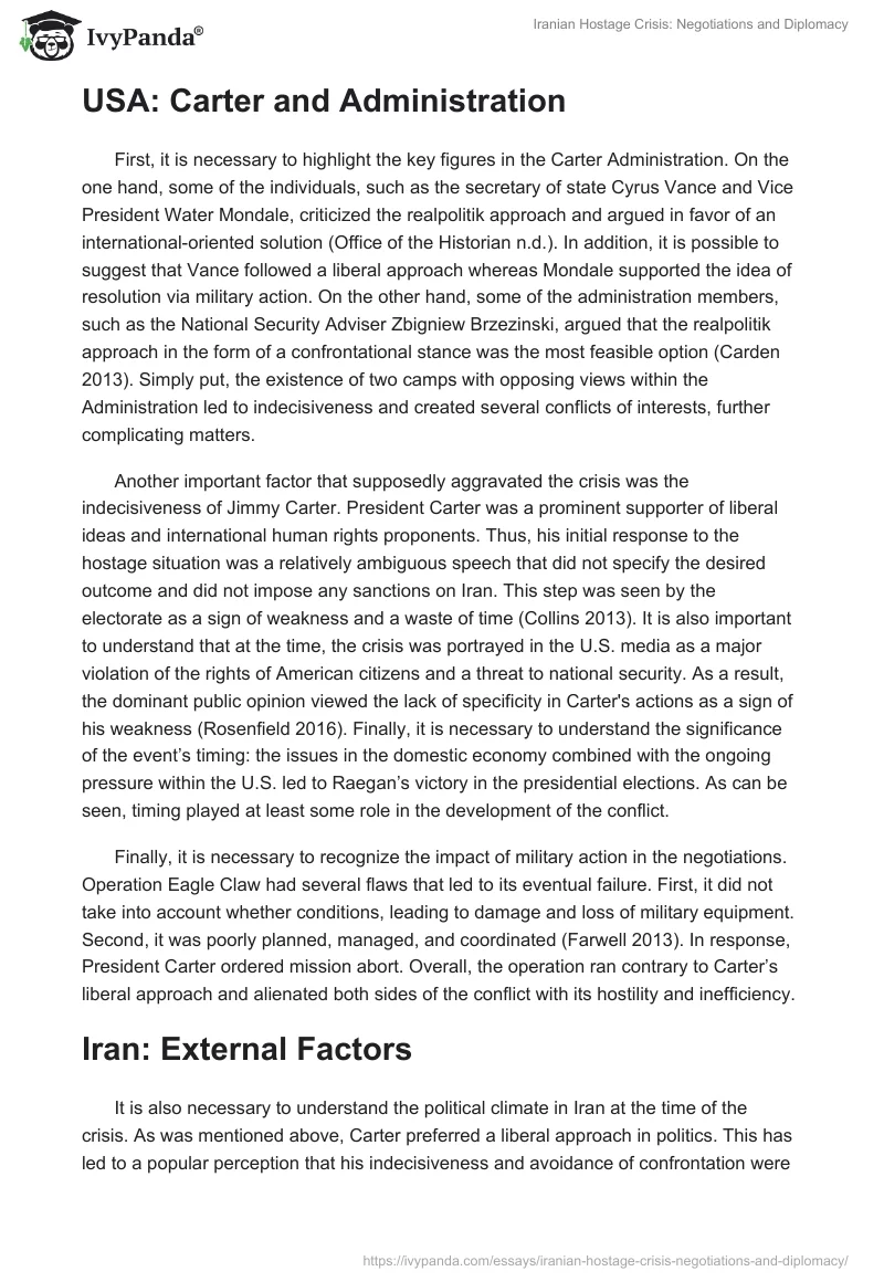 Iranian Hostage Crisis: Negotiations and Diplomacy. Page 2