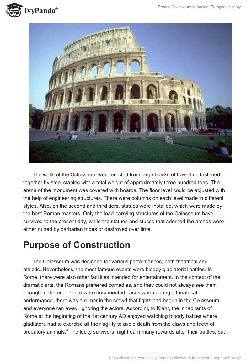 Roman Colosseum in Ancient European History. Page 3