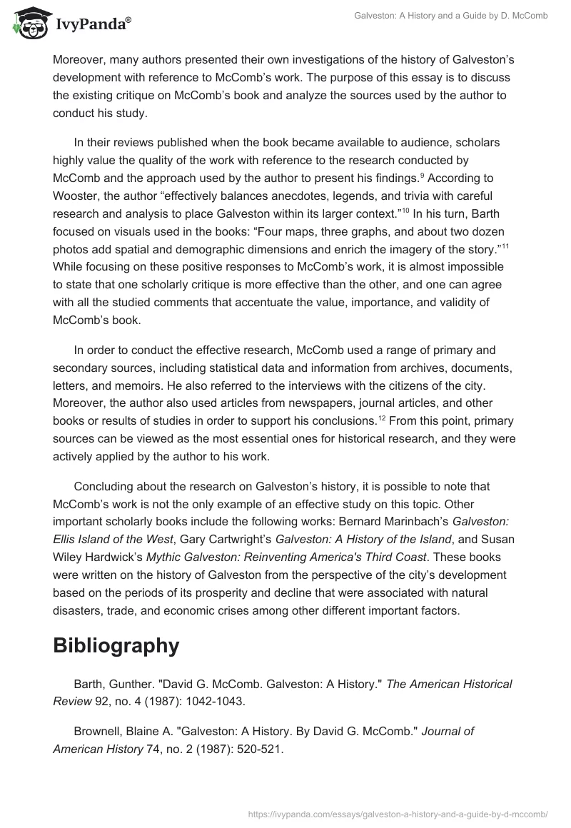 "Galveston: A History and a Guide" by D. McComb. Page 4