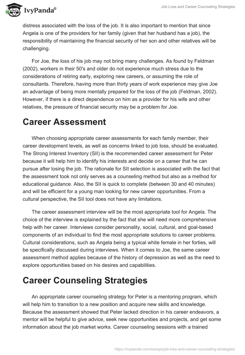 Job Loss and Career Counseling Strategies. Page 3