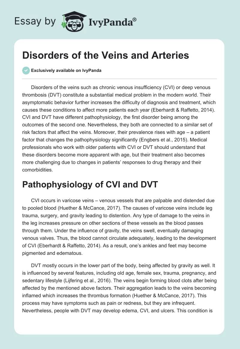 Disorders of the Veins and Arteries. Page 1