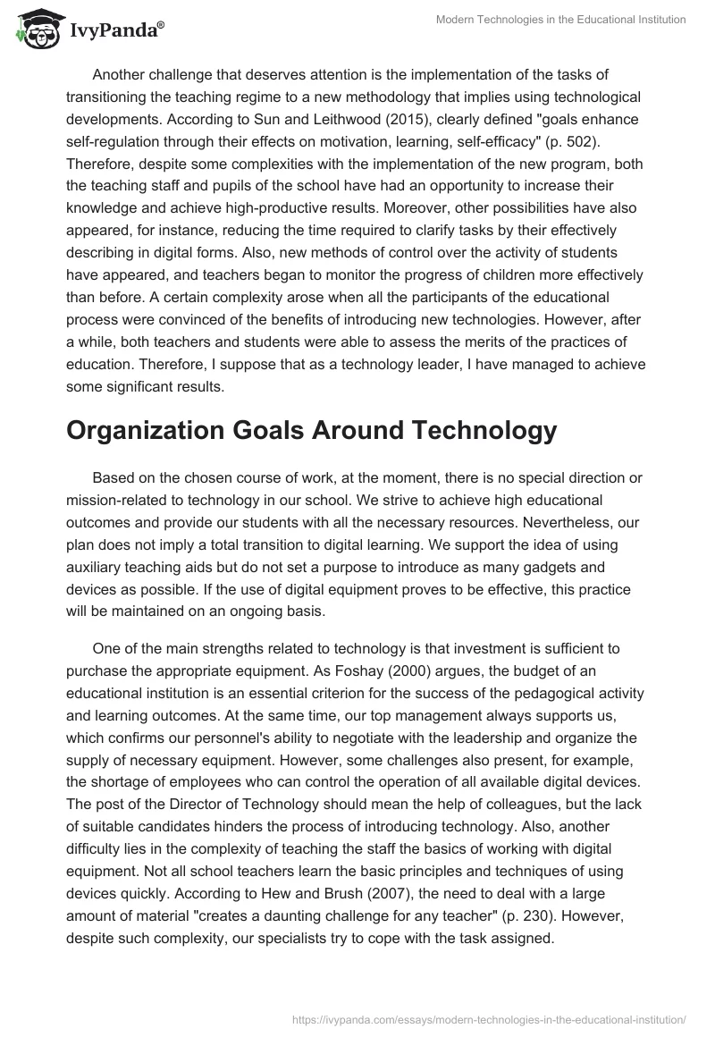 Modern Technologies in the Educational Institution. Page 2