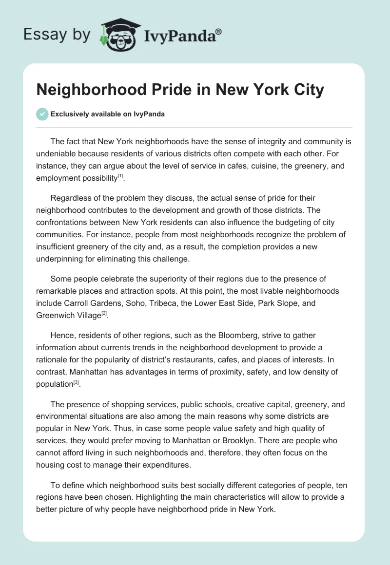 Neighborhood Pride in New York City. Page 1