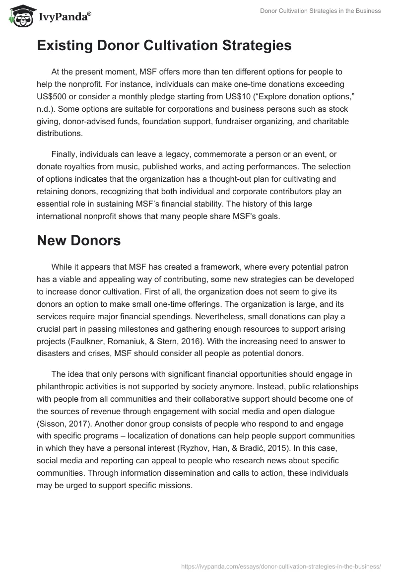 Donor Cultivation Strategies in the Business. Page 2