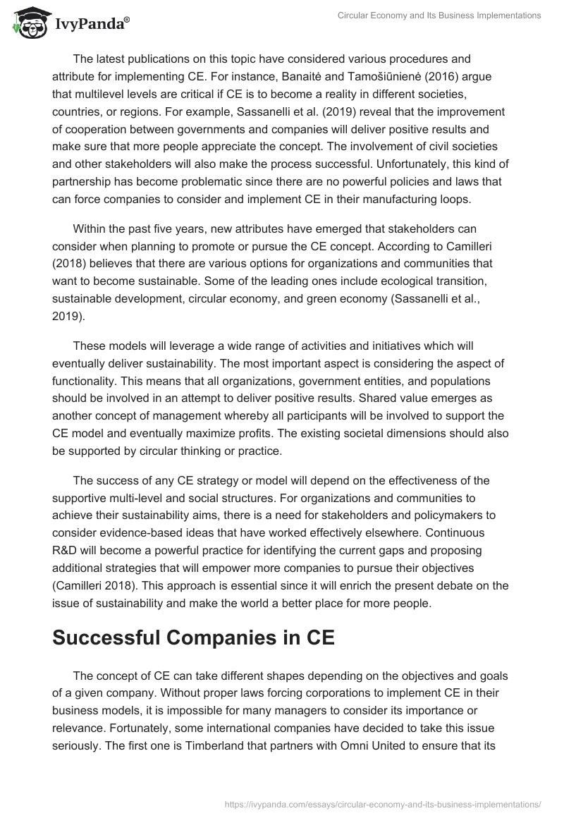 Circular Economy and Its Business Implementations. Page 4