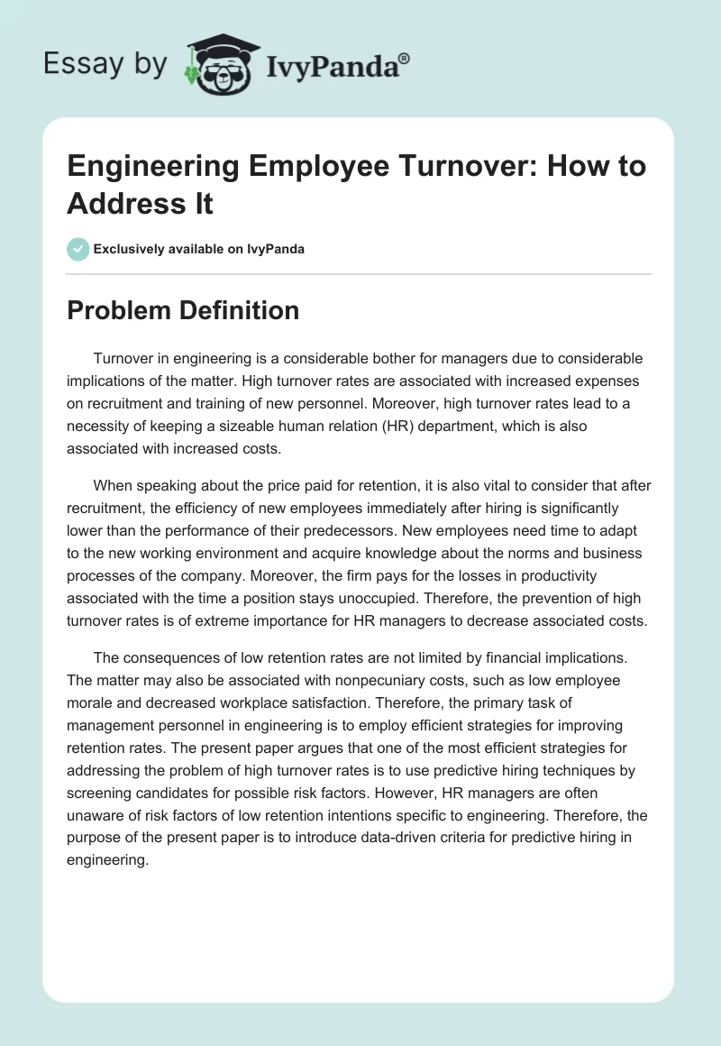 Engineering Employee Turnover: How to Address It. Page 1