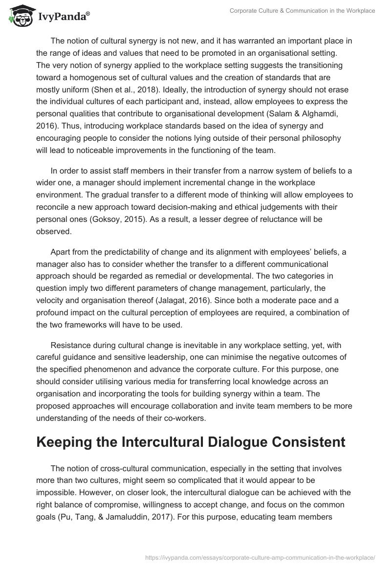Corporate Culture & Communication in the Workplace. Page 4