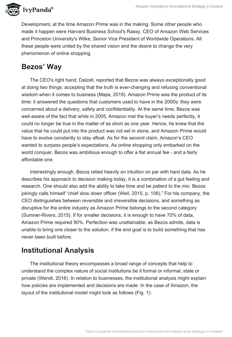 Amazon Company's Innovations & Strategy in Context. Page 3
