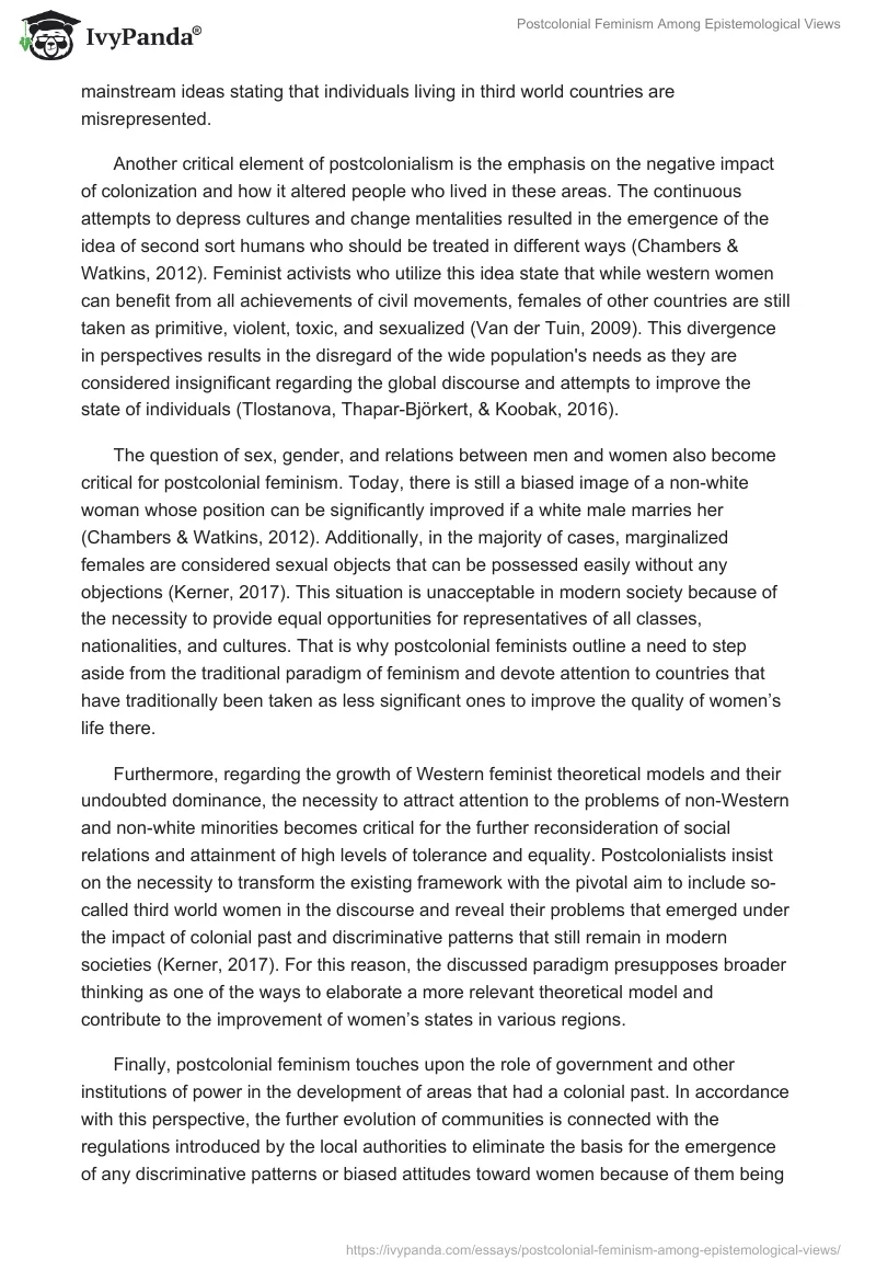 Postcolonial Feminism Among Epistemological Views. Page 2