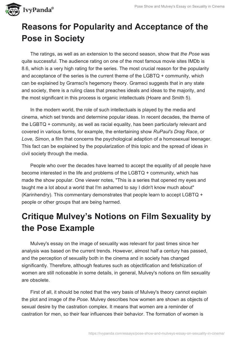 "Pose" Show and Mulvey's Essay on Sexuality in Cinema. Page 5