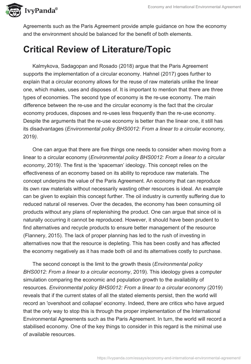 Economy and International Environmental Agreement. Page 2