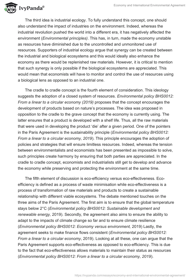 Economy and International Environmental Agreement. Page 3