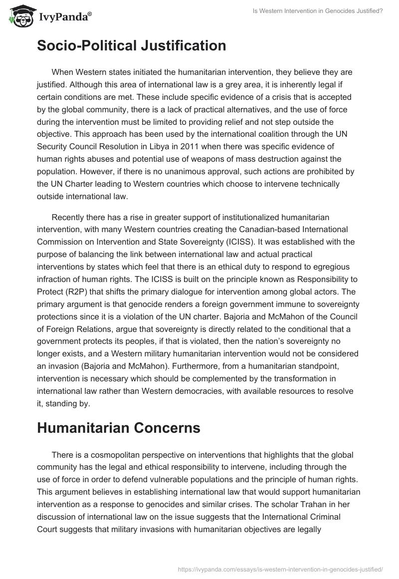 Is Western Intervention in Genocides Justified?. Page 2