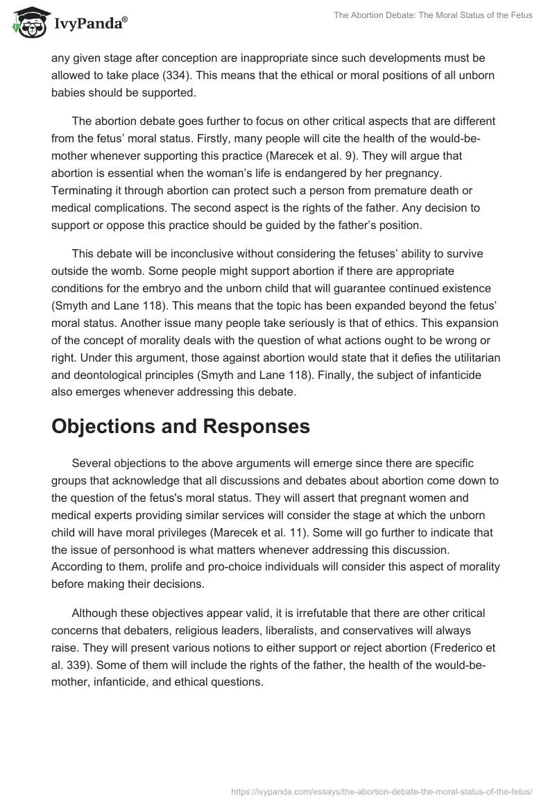 The Abortion Debate: The Moral Status of the Fetus. Page 2