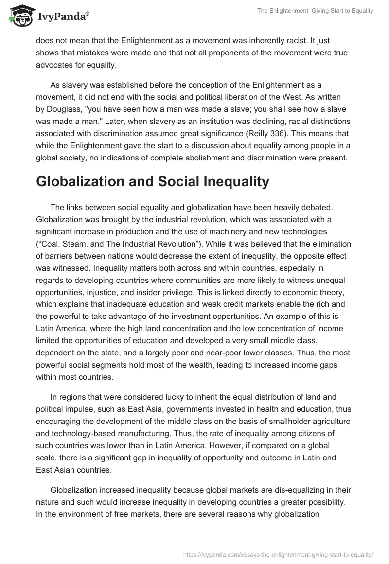 The Enlightenment: Giving Start to Equality. Page 4