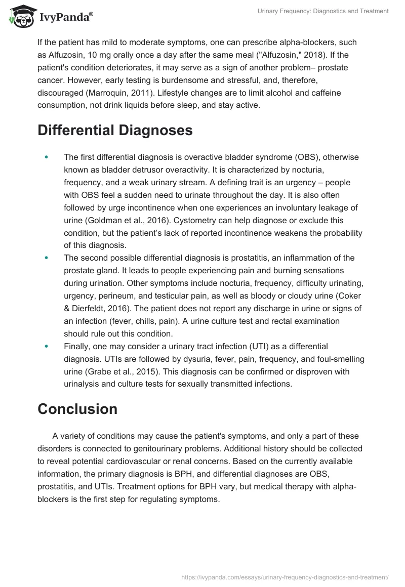 Urinary Frequency: Diagnostics and Treatment. Page 2