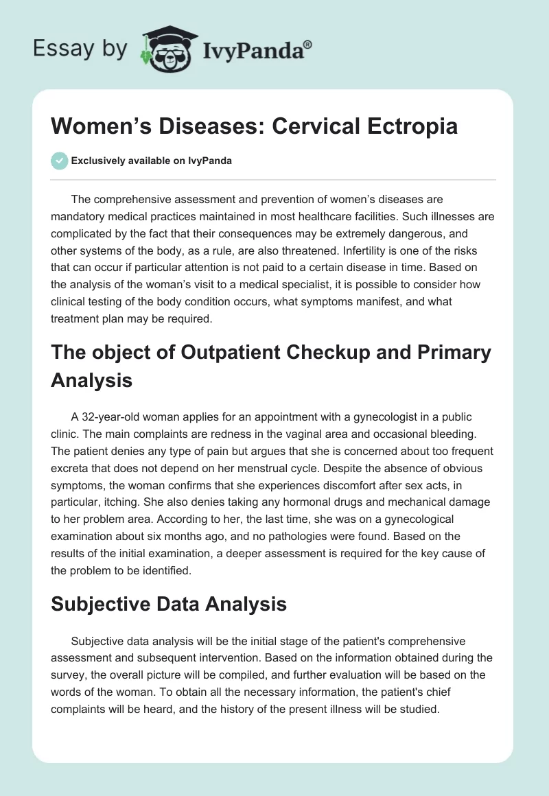 Women’s Diseases: Cervical Ectropia. Page 1