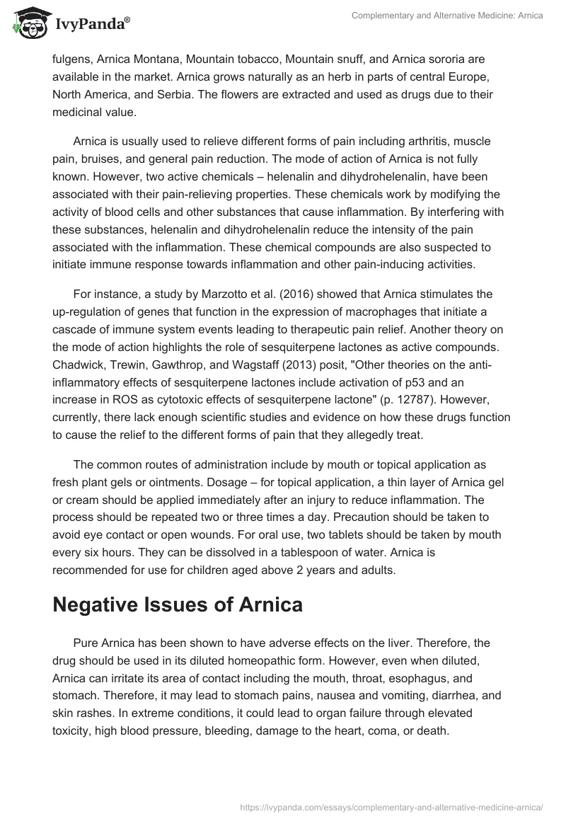 Complementary and Alternative Medicine: Arnica. Page 2