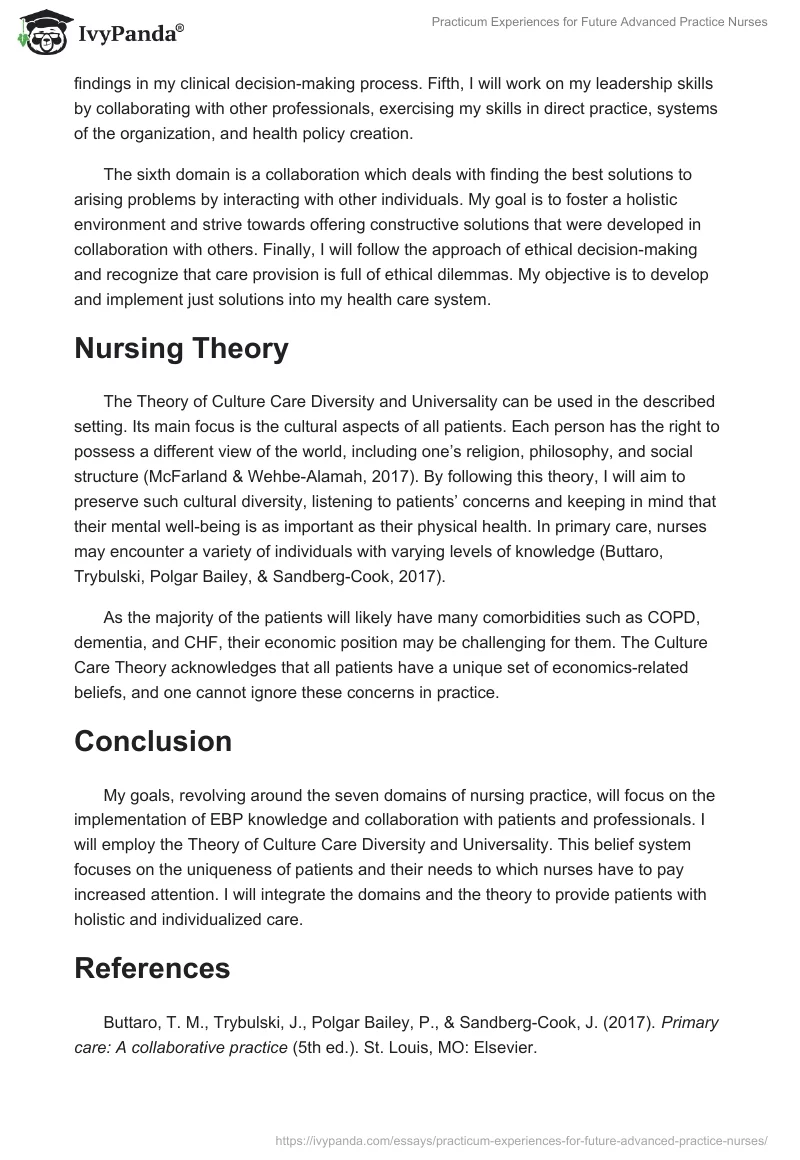Practicum Experiences for Future Advanced Practice Nurses. Page 2