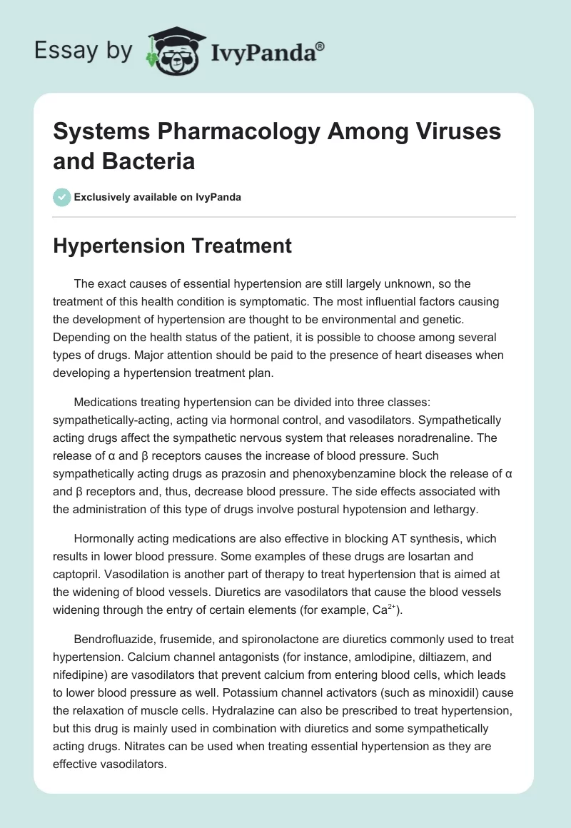 Systems Pharmacology Among Viruses and Bacteria. Page 1
