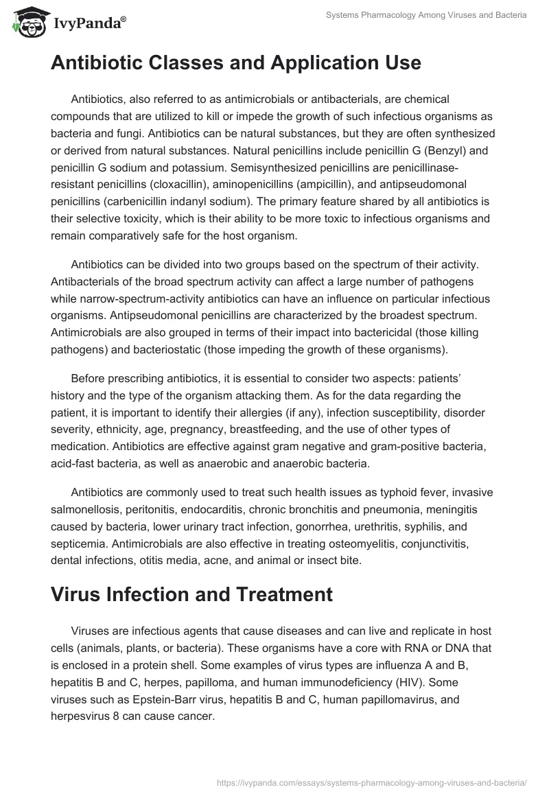 Systems Pharmacology Among Viruses and Bacteria. Page 2