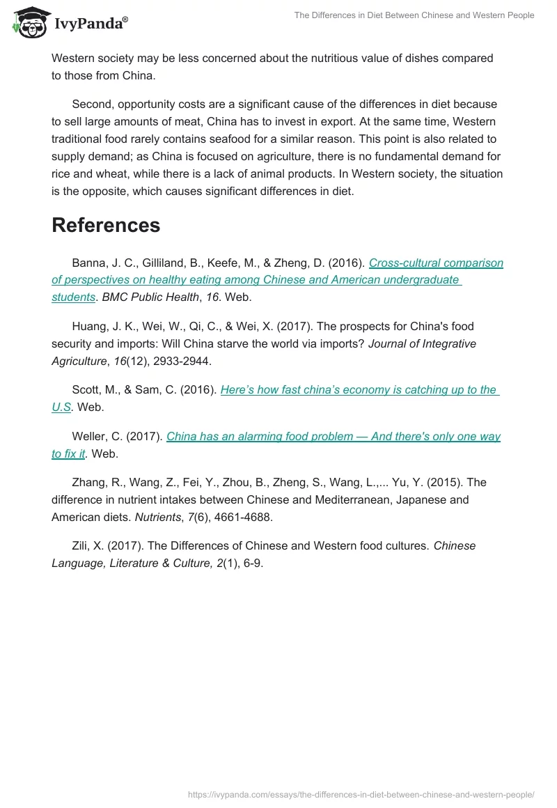 The Differences in Diet Between Chinese and Western People. Page 5