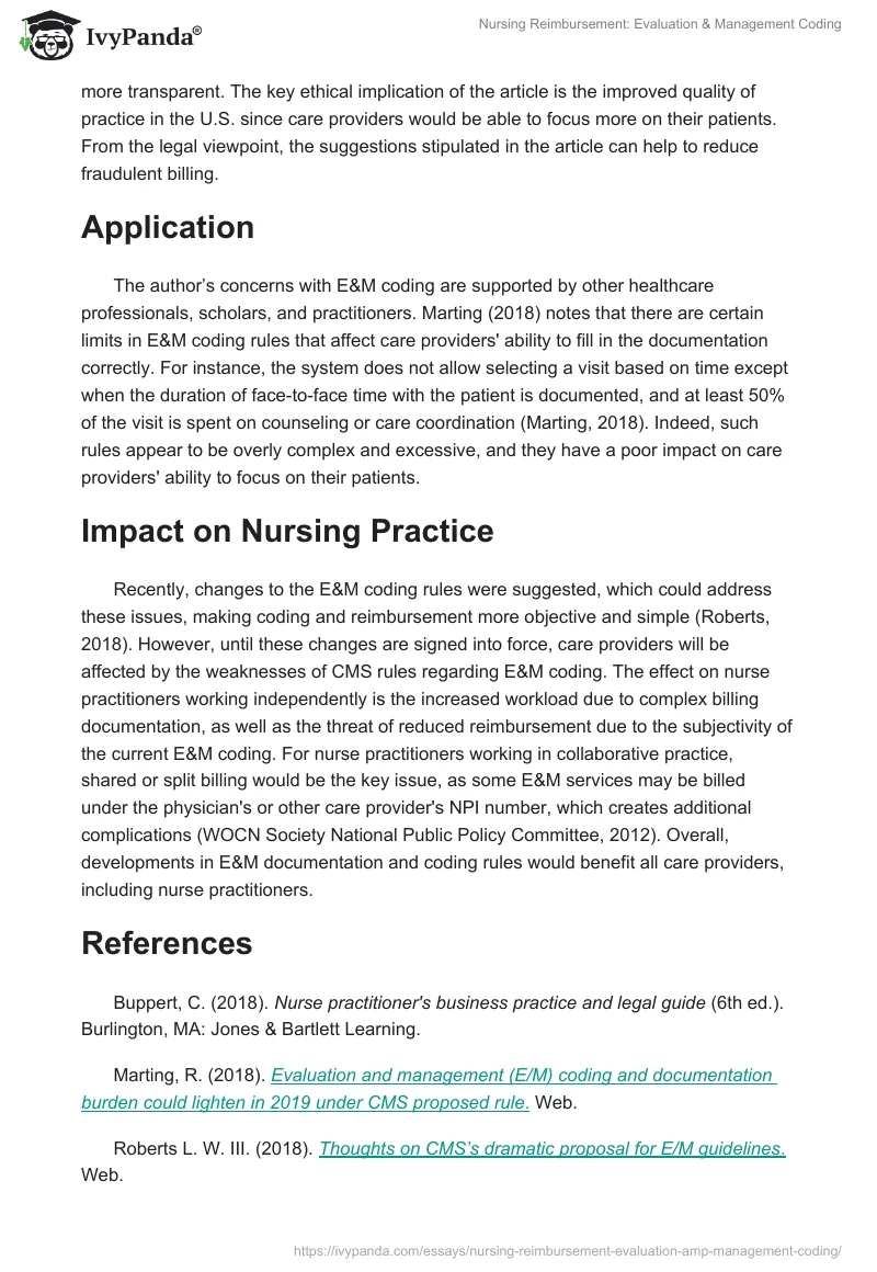 Nursing Reimbursement: Evaluation & Management Coding. Page 2