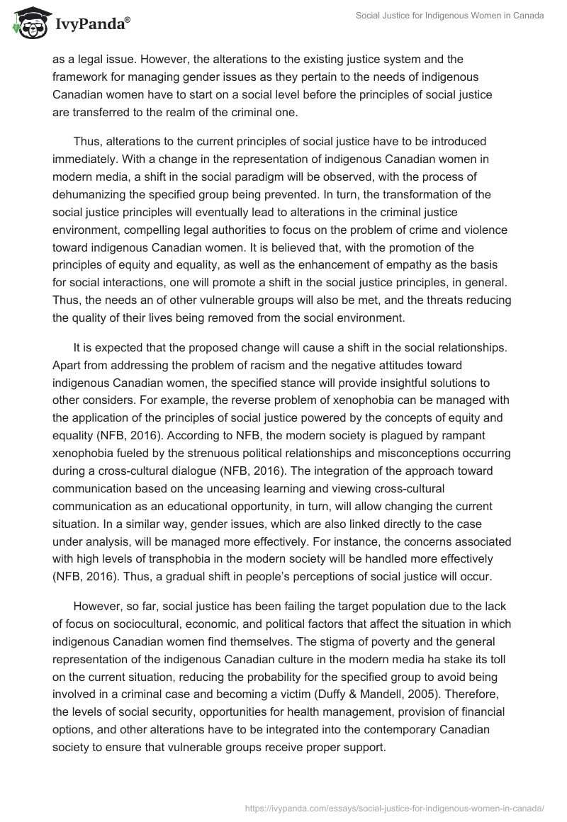 Social Justice for Indigenous Women in Canada. Page 5
