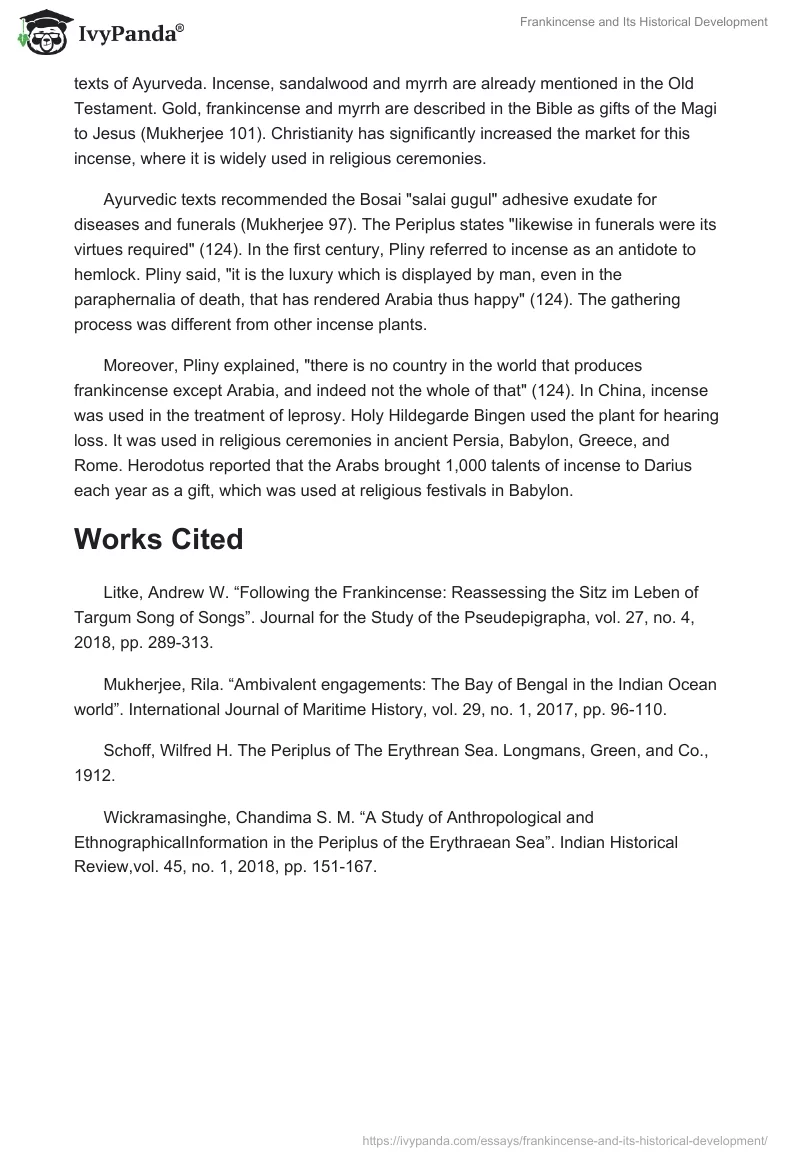 Frankincense and Its Historical Development. Page 2