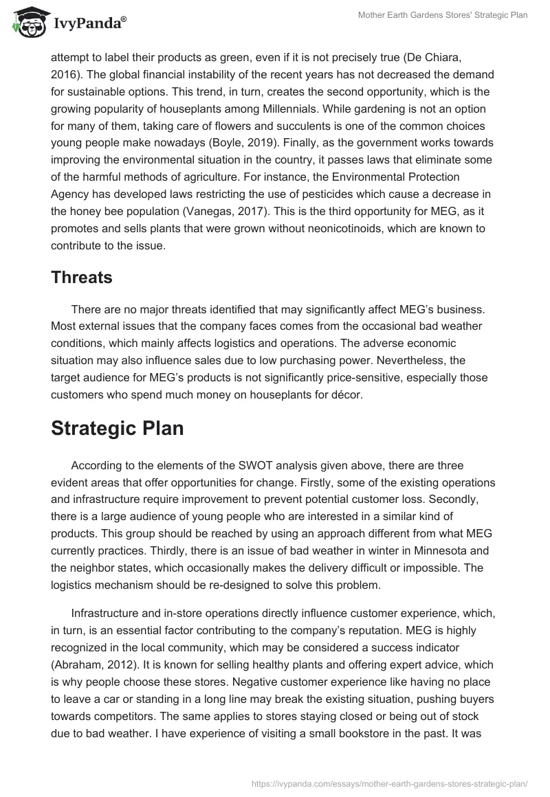 Mother Earth Gardens Stores' Strategic Plan. Page 4