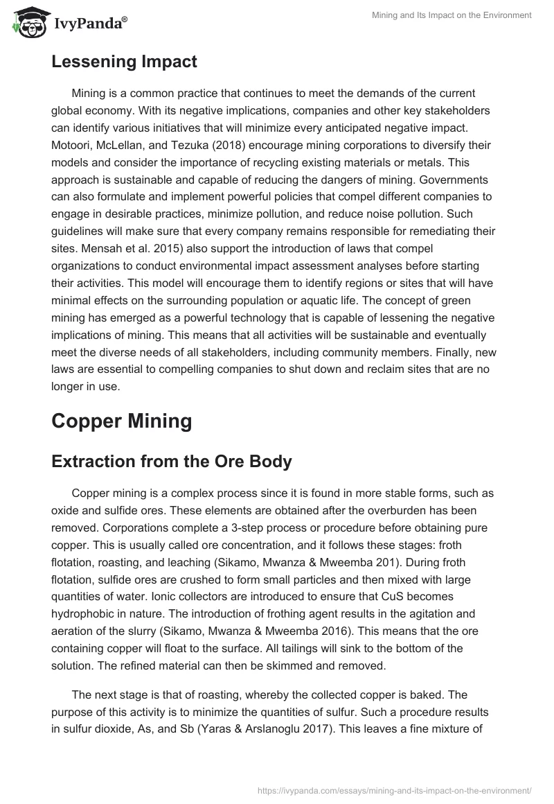 Mining and Its Impact on the Environment. Page 3