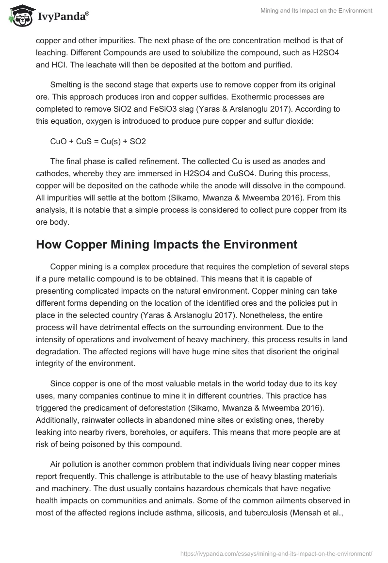 Mining and Its Impact on the Environment. Page 4
