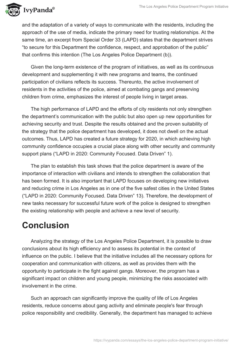 The Los Angeles Police Department Program Initiative. Page 4