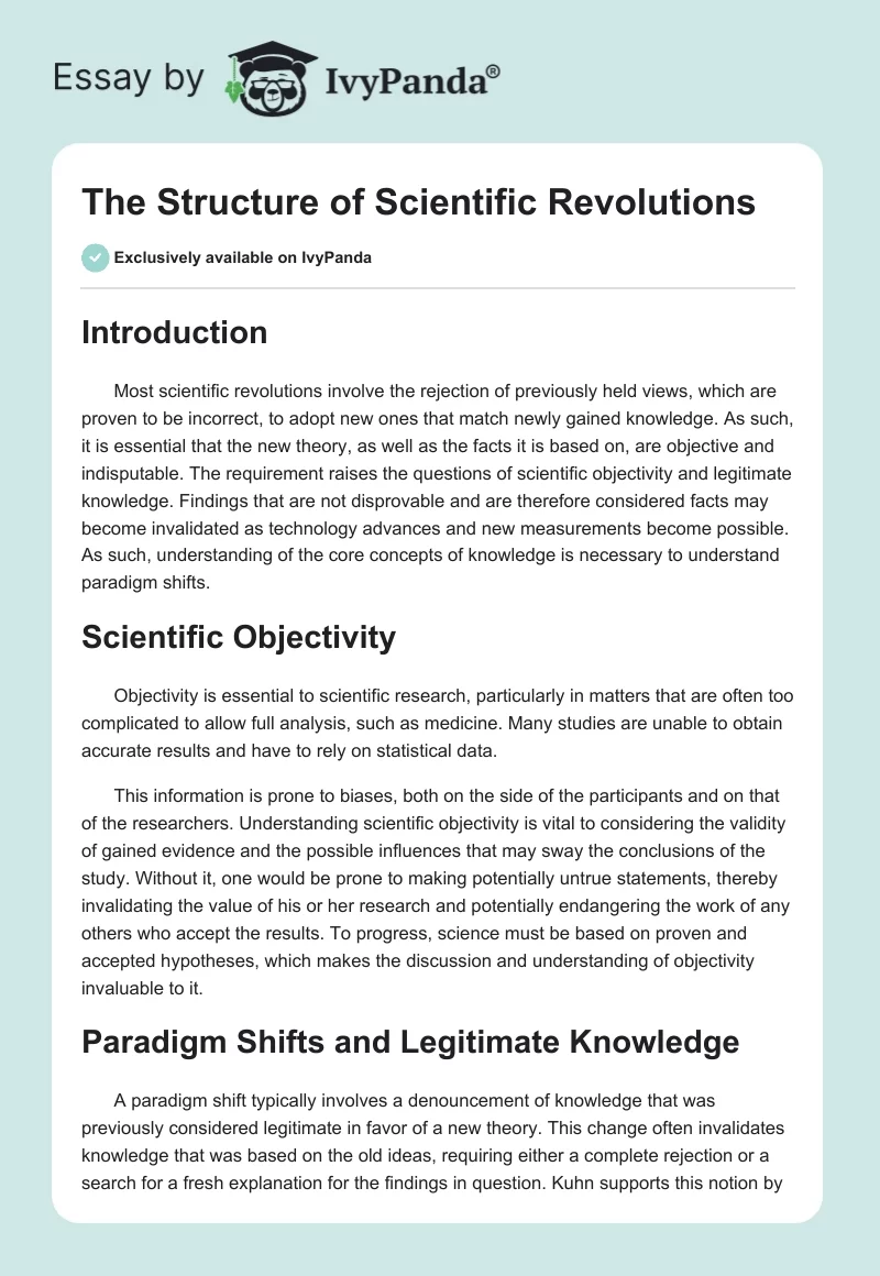 The Structure of Scientific Revolutions. Page 1