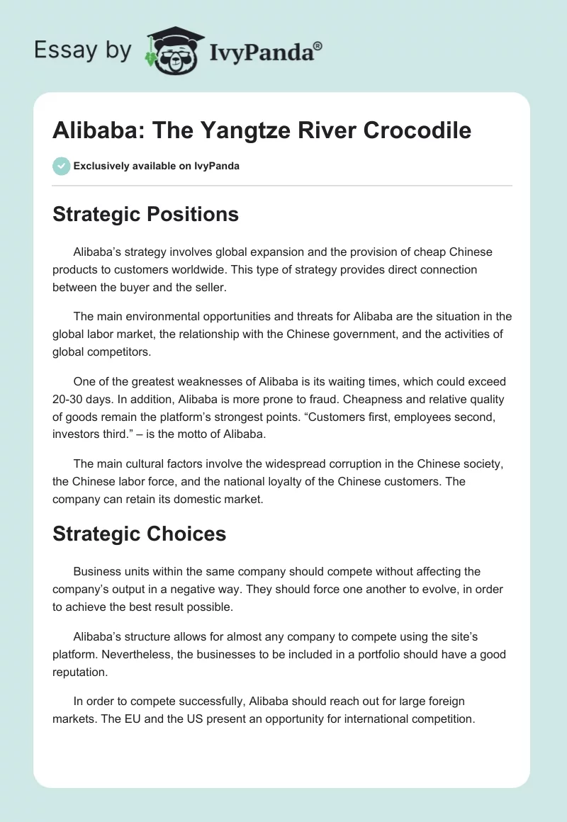 Alibaba: The Yangtze River Crocodile. Page 1