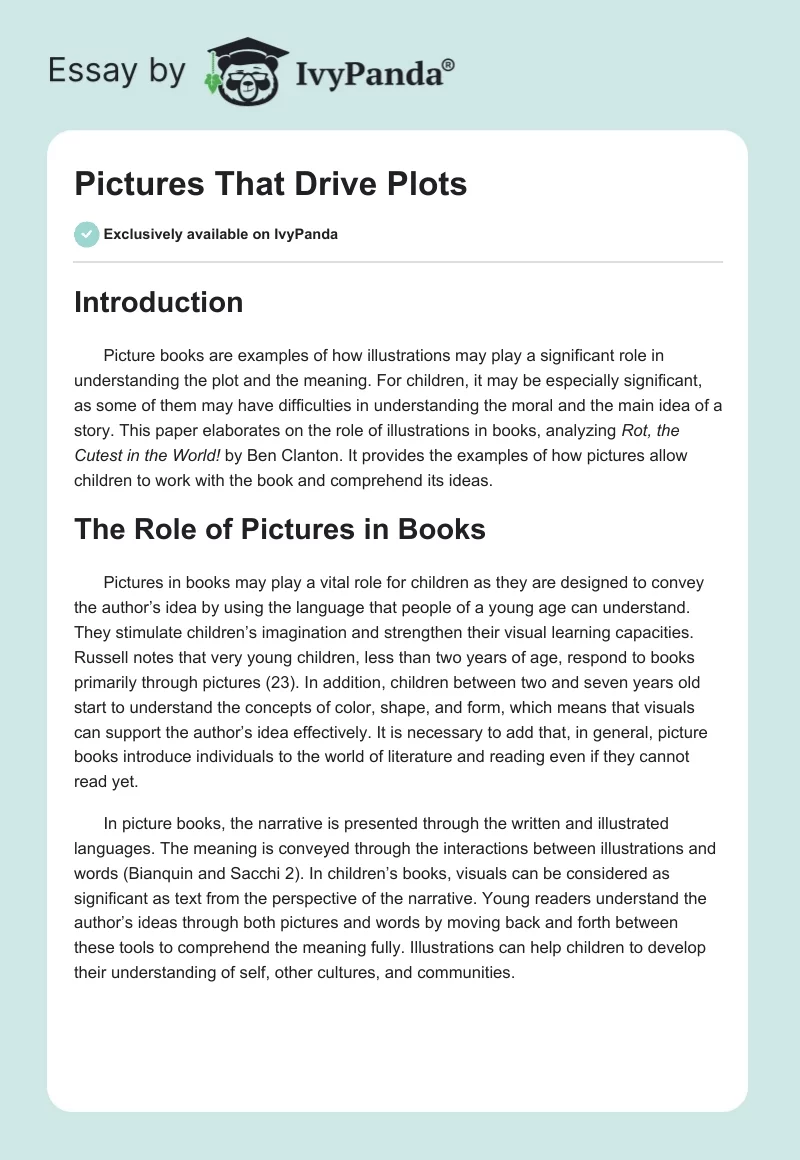 Pictures That Drive Plots. Page 1