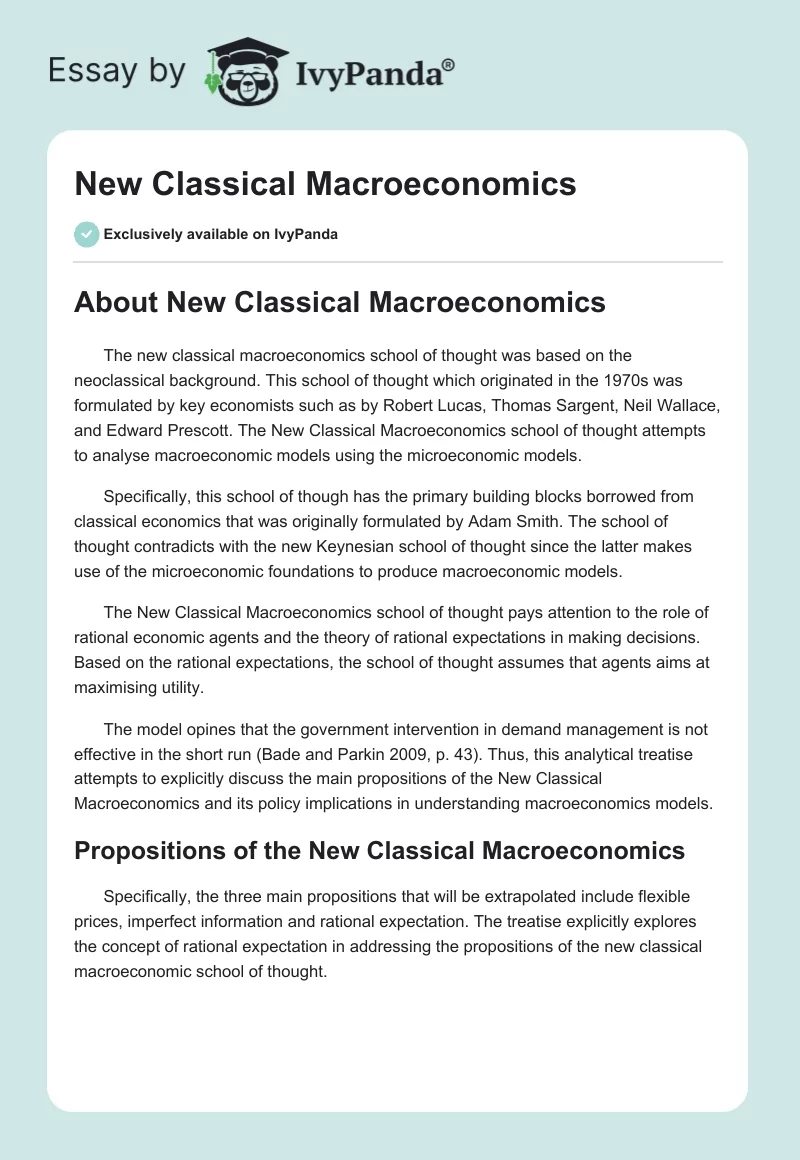 New Classical Macroeconomics. Page 1
