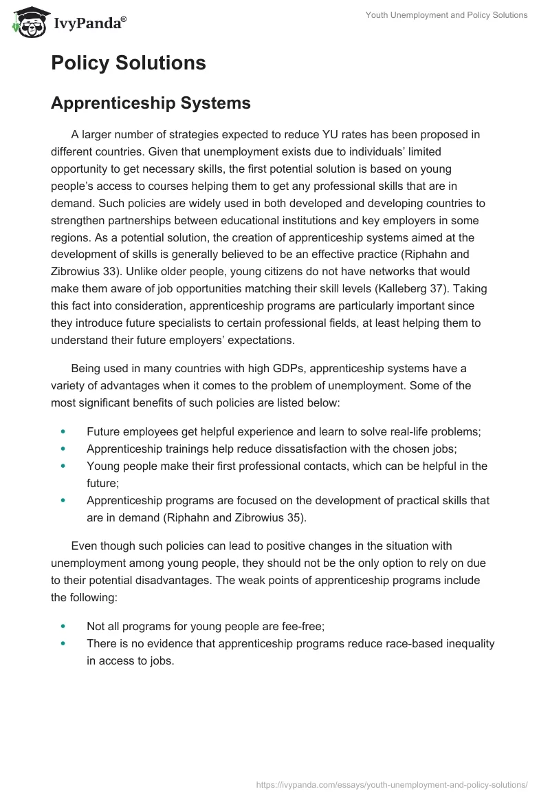Youth Unemployment and Policy Solutions. Page 2