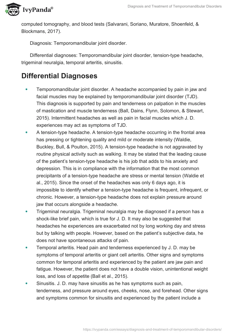 Diagnosis and Treatment of Temporomandibular Disorders. Page 4
