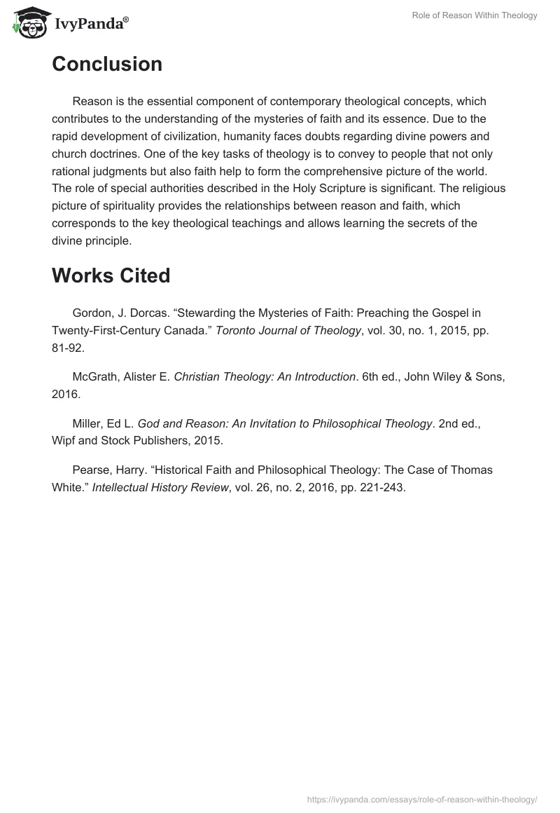 Role of Reason Within Theology. Page 3