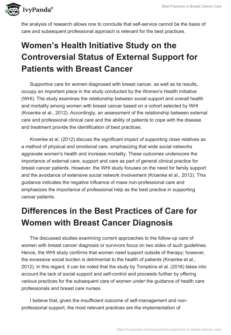 Best Practices in Breast Cancer Care. Page 2