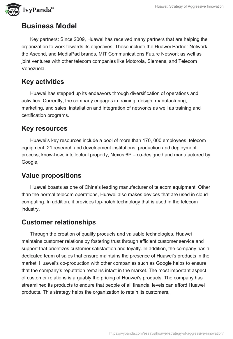 Huawei: Strategy of Aggressive Innovation. Page 4