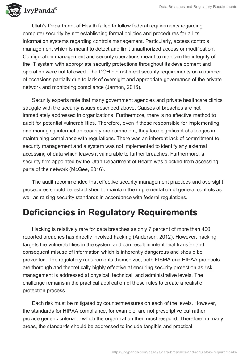 Data Breaches and Regulatory Requirements. Page 3